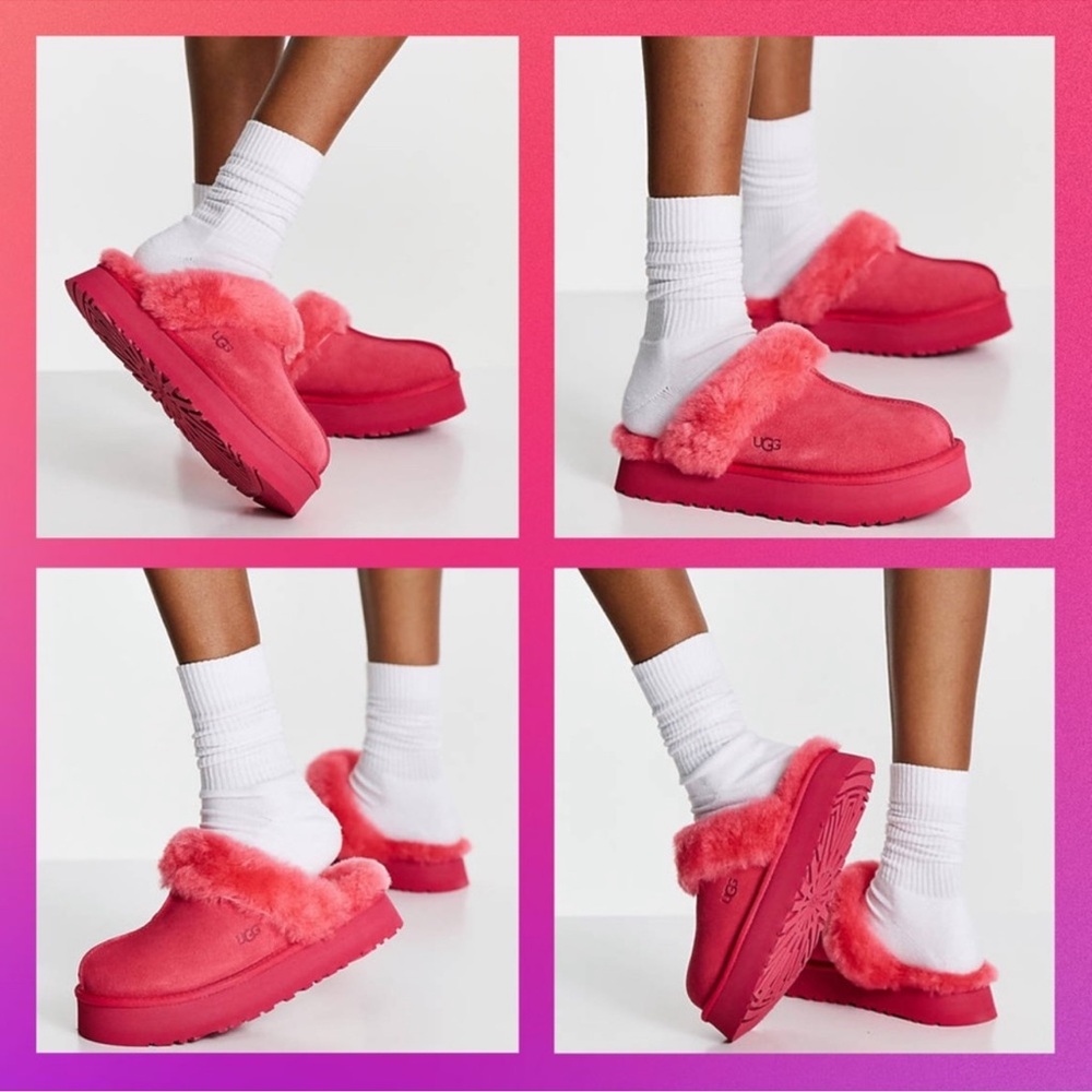 ugg australia • disquette flatform shoe in pink us 9